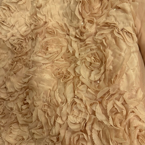 Mignon Dusty Rose Pink Rosette Evening Gown / Bridal Gown - Size: 12 - Picture 3 of 15